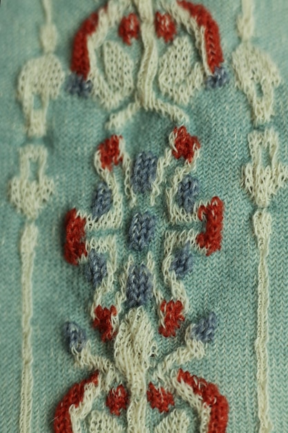 haftowany detal na bliskim planie